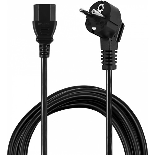 Кабель Buro BU-PCAB-ZP IEC C13 Евровилка угловой 1.8м черный (пакет)