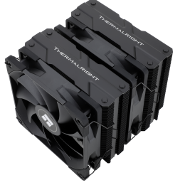 Кулер для процессора/ CPU Cooler Thermalright Peerless Assassin 120 Black (4-pin PWM, 157mm, Ni/Cu, 6x6mm, 2x120mm, 66.17CFM, 25.6dBA, 1550RPM, S: 2011, -3, 2066, 1200, 1700, 1851, 115x, AM4, AM5, black)
