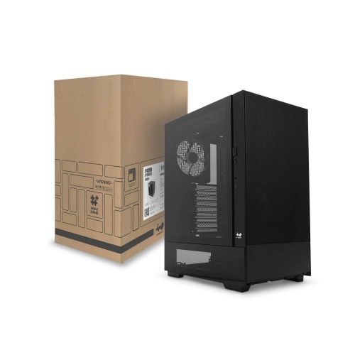 Корпус без блока питания/ Case InWin Modfree Base, Full-Tower, TG, 3x140mm ARGB, 2xUSB-A 3.0 + 1xUSB-C 3.2, E-ATX, ATX, mATX, mITX Black In-Win