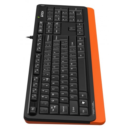 Клавиатура A4Tech FKS10 USB черный/оранжевый с подставкой для запястий и кабелем 1.5м - идеальный выбор для комфорта и стиля