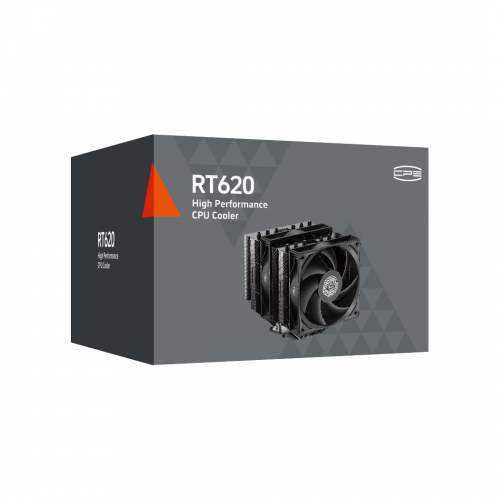 Кулер для процессора/ CPU Cooler PCCooler RT620 PRO BK (250W, 4-pin PWM, 153mm, Al/Cu, 6x6mm, 2x120mm, 73.32CFM, 34.9dBA, 2200RPM, S: 1851/1700/1200/115X, AM5/AM4, black) PcCooler