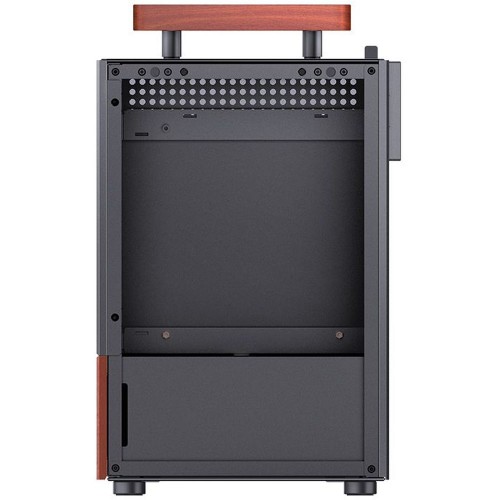 Корпус без блока питания/ Case JONSBO T6, Mini-Tower, 1x140mm, 1xUSB-A 3.0 + 1xUSB-C 3.2, mITX, wood panel + wooden handle Black JONSBO