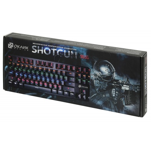 Механическая клавиатура Оклик 969G SHOTGUN с LED-подсветкой для геймеров - Черная USB Multimedia