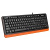 Клавиатура A4Tech FKS10 USB черный/оранжевый с подставкой для запястий и кабелем 1.5м - идеальный выбор для комфорта и стиля