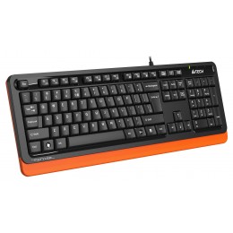 Клавиатура A4Tech FKS10 черный/оранжевый USB (подставка для запястий) (FKS10 ORANGE) кабель 1.5м