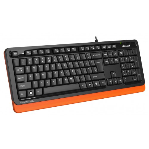 Клавиатура A4Tech FKS10 USB черный/оранжевый с подставкой для запястий и кабелем 1.5м - идеальный выбор для комфорта и стиля