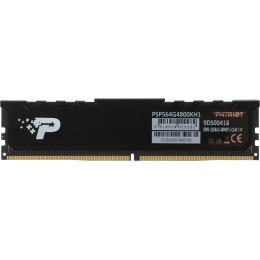 Память DDR5 2x32GB 4800MHz Patriot PSP564G4800KH1 Signature Premium RTL PC5-38400 CL40 DIMM 288-pin 1.1В kit single rank с радиатором Ret