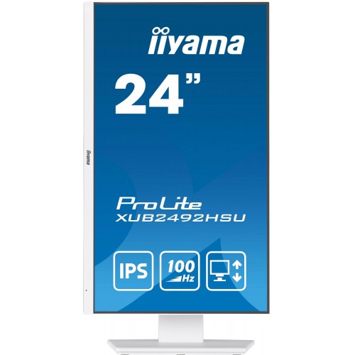 Монитор Iiyama 23.8" ProLite XUB2492HSU-W6 белый IPS LED 0.4ms 16:9 HDMI M/M матовая HAS Piv 250cd 178гр/178гр 1920x1080 100Hz DP FHD USB 4.9кг IIYAMA