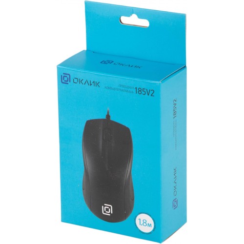 Мышь Оклик 185V2 черный оптическая 1200dpi USB для ноутбука 3but (1185962)