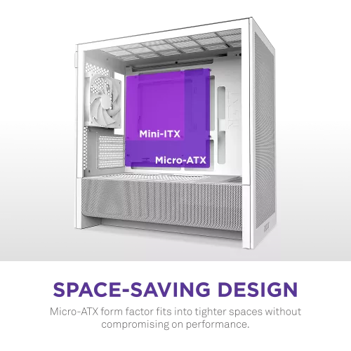 Корпус без блока питания/ Case NZXT H3 Flow (2025), Midi-Tower, TG, 1x120mm, 1xUSB-A 3.2 + 1xUSB-C 3.2, mATX, mITX White NZXT