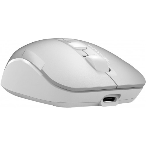 Мышь A4Tech Fstyler FB26CS Air2 серебристый/белый оптическая 2000dpi silent беспров. BT/Radio USB для ноутбука 4but (FB26CS AIR2 ICY WHITE)