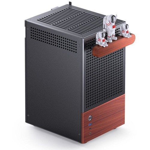 Корпус без блока питания/ Case JONSBO T6, Mini-Tower, 1x140mm, 1xUSB-A 3.0 + 1xUSB-C 3.2, mITX, wood panel + wooden handle Black JONSBO