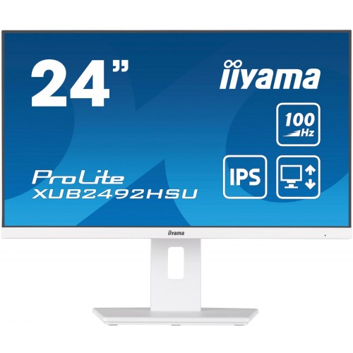 Монитор Iiyama 23.8" ProLite XUB2492HSU-W6 белый IPS LED 0.4ms 16:9 HDMI M/M матовая HAS Piv 250cd 178гр/178гр 1920x1080 100Hz DP FHD USB 4.9кг IIYAMA
