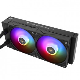 Водяное охлаждение для процессора/ Water Cooling System Thermalright Grand Vision 240 (240mm, LED, Black, ARGB/ Fans: 2x120mm, 80.45CFM, 29.4dBA, 2150RPM/ Pump height 72.5mm, 6400RPM, Rad thickness 27mm/ S: 1700, 1200, 1851, 115X, 2011, 2066, AM5, AM4)
