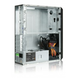 Корпус с блоком питания 230W/ Case Foxline FL-1004-TFX230B-85 mATX case, black, w/PSU TFX 230W 85+ bronze, w/2xUSB3.0, HDA, w/pwr cord, w/8cm FAN