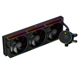 Система жидкостного охлаждения/ Water Cooling System Thermalright Frozen Magic 360 Digital V2 (360mm, LED temp., Black, ARGB/ Fans: 3x120mm, 68.9CFM, 28.2dBA, 2000RPM/ Pump height 54.4mm, Rad thickness 27mm/ S: 1700, 1200, 1851, 115X, AM5, AM4)