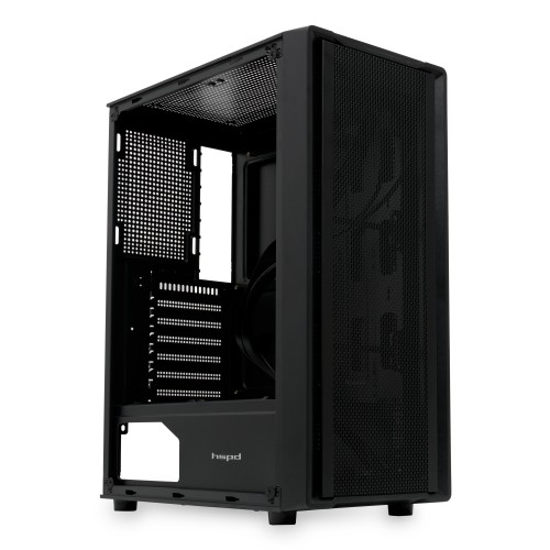 Корпус без блока питания/ Case HSPD M530, Mesh Mid Tower, Black, TG, 0.4 SPCC, no fans ATX, mATX, mITX 155/290/200mm 2x2.5", 2x3.5", 7xPCI 1xUSB-A 3.0, 2xUSB-A 1.0 335x193x445mm