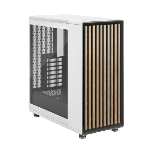 Корпус ПК Fractal Design North TG Clear Tint - Midi-Tower с 2x140mm вентиляторами, USB 3.2 и стильным белым деревом