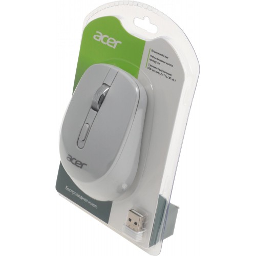 Мышь Acer OMR310 светло-серый оптическая 1600dpi беспров. BT/Radio USB 7but (ZL.MCECC.033)