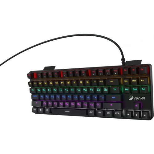Механическая клавиатура Оклик 969G SHOTGUN с LED-подсветкой для геймеров - Черная USB Multimedia