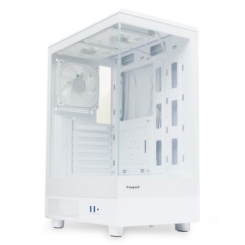 Корпус без блока питания/ Case HSPD F510, Panoramic Mid Tower, White, TG, 0.5 SPCC, 3x120mm ARGB (FNW010) ATX, mATX, mITX 180/280/160mm 1x2.5", 1x3.5", 7xPCI 2xUSB-A 3.0 356x218x467mm HSPD