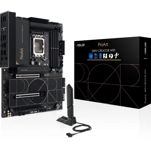 Купить материнскую плату Asus PROART Z890-CREATOR WIFI Soc-1851 с поддержкой Intel Z890, 4xDDR5, 10Gigabit и 2.5Gigabit RAID