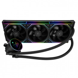 Система жидкостного охлаждения/ Water Cooling System Thermalright Frozen Magic 360 Digital V2 (360mm, LED temp., Black, ARGB/ Fans: 3x120mm, 68.9CFM, 28.2dBA, 2000RPM/ Pump height 54.4mm, Rad thickness 27mm/ S: 1700, 1200, 1851, 115X, AM5, AM4)