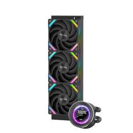 Водяное охлаждение для процессора/ Water Cooling System SAMA Q60 Black (360mm, LED temp., Black, ARGB/ Fans: 3x120mm, 86CFM, 30dBA, 2600RPM/ Pump height 64mm, 30dBA, 2800RPM, Rad thickness 27mm/ S: 1851, 1700, 1200, 20XX, 115X, AM5, AM4)