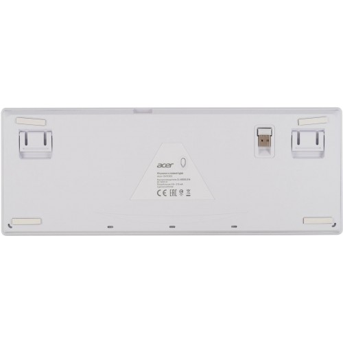 Механическая клавиатура Acer OKR302 для геймеров с LED-подсветкой, USB и Bluetooth, белая, 1.6 м кабель