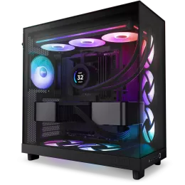 Кулер для корпуса ПК/ Case Cooler NZXT F360 RGB Core (120x120x25mm, 4-pin PWM, RGB, 75.12CFM, 30dBA, 2400RPM, Black, Single-Frame RGB Fan Unit)