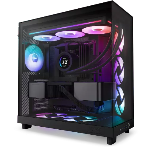 Кулер для корпуса ПК/ Case Cooler NZXT F360 RGB Core (120x120x25mm, 4-pin PWM, RGB, 75.12CFM, 30dBA, 2400RPM, Black, Single-Frame RGB Fan Unit) NZXT