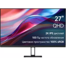 Монитор Xiaomi 27" Monitor A27Qi EU, 2560x1440, IPS, HDMI+DP, 6 ms, 178°/178°, 100Hz, 250 cd/m, 1000:1, Black (ELA5812EU)