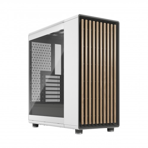 Корпус ПК Fractal Design North TG Clear Tint - Midi-Tower с 2x140mm вентиляторами, USB 3.2 и стильным белым деревом