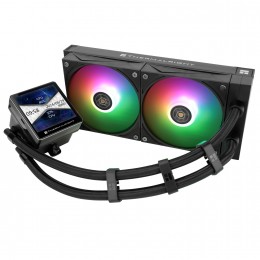 Водяное охлаждение для процессора/ Water Cooling System Thermalright Grand Vision 240 (240mm, LED, Black, ARGB/ Fans: 2x120mm, 80.45CFM, 29.4dBA, 2150RPM/ Pump height 72.5mm, 6400RPM, Rad thickness 27mm/ S: 1700, 1200, 1851, 115X, 2011, 2066, AM5, AM4)
