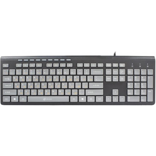 Клавиатура Оклик 480M USB Slim Multimedia черный/серый, 1.5м - идеальный выбор для комфортной работы и игр