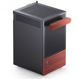 Корпус без блока питания/ Case JONSBO T6, Mini-Tower, 1x140mm, 1xUSB-A 3.0 + 1xUSB-C 3.2, mITX, wood panel + wooden handle Black