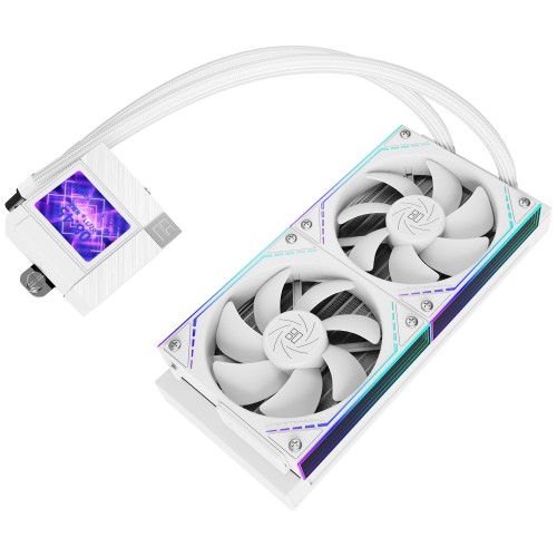 Система жидкостного охлаждения/ Water Cooling System Thermalright Core Matrix 240 Vision (240mm, LED, White, ARGB/ Fans: 2x120mm, 68.9CFM, 28.2dBA, 2000RPM/ Pump height 64.4mm, Rad thickness 27mm/ S: 1700, 1200, 1851, 115X, AM5, AM4) Thermalright