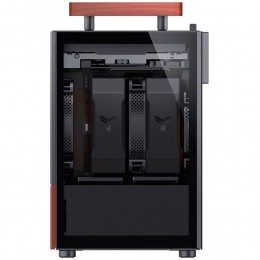 Корпус без блока питания/ Case JONSBO T6, Mini-Tower, 1x140mm, 1xUSB-A 3.0 + 1xUSB-C 3.2, mITX, wood panel + wooden handle Black