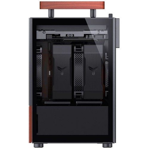 Корпус без блока питания/ Case JONSBO T6, Mini-Tower, 1x140mm, 1xUSB-A 3.0 + 1xUSB-C 3.2, mITX, wood panel + wooden handle Black JONSBO