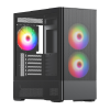 Корпус без блока питания/ Case HSPD M712, Mesh Mid Tower, Black, TG, 0.6 SPCC, 3x140mm ARGB, E-ATX, ATX, mATX, mITX, 175/410/160mm, 2x2.5", 2x3.5", 7xPCI, 2xUSB-A 3.0, 476x225x455mm HSPD