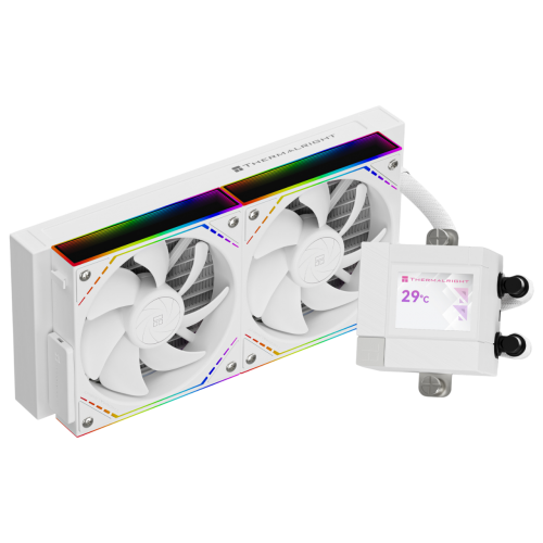 Система жидкостного охлаждения/ Water Cooling System Thermalright Core Matrix 240 Vision (240mm, LED, White, ARGB/ Fans: 2x120mm, 68.9CFM, 28.2dBA, 2000RPM/ Pump height 64.4mm, Rad thickness 27mm/ S: 1700, 1200, 1851, 115X, AM5, AM4) Thermalright