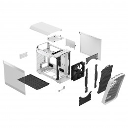 Корпус ПК без блока питания/ Case Fractal Design Torrent Nano TG Clear Tint, Mini-Tower, 1x180mm, 2xUSB-A 3.0 + 1xUSB 3.2 Type-C, mDTX, mITX White