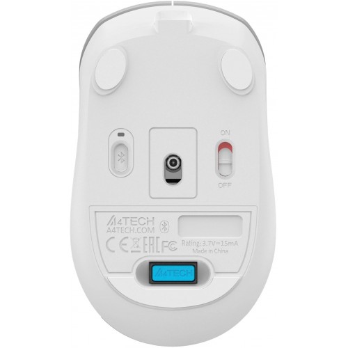 Мышь A4Tech Fstyler FB26CS Air2 серебристый/белый оптическая 2000dpi silent беспров. BT/Radio USB для ноутбука 4but (FB26CS AIR2 ICY WHITE)