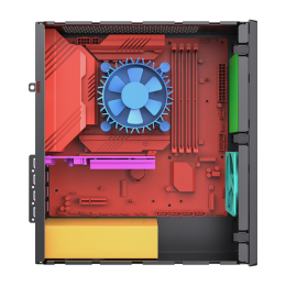Корпус с блоком питания 400Вт./ Case Foxline mATX Desktop 400W FL-461 mATX case, black, w/PSU FLEX 400W, w/1xUSB3.0+1xType-C (USB2.0)