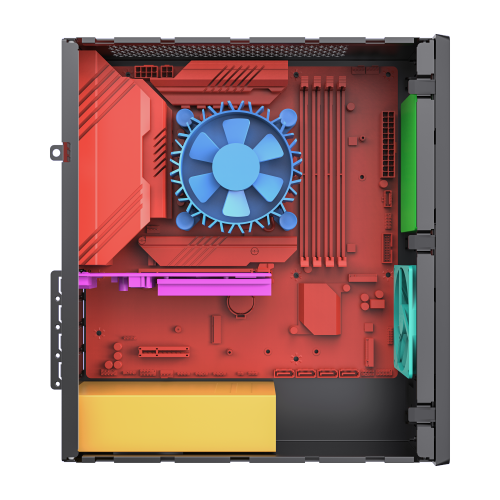 Корпус с блоком питания 400Вт Foxline FL-461 mATX: Черный, с USB 3.0 и Type-C