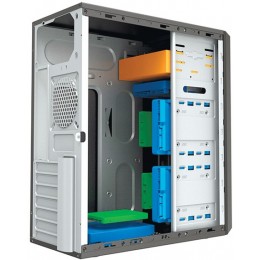 Корпус c блоком питания 450 Ватт/ Case Foxline FL-302, ATX, 2x5.25EXT, 1x3.5EXT, 4x3.5INT, 2xUSB2.0, HDA, w/o FAN, w/450W ATX PSU(80mm), w/1.2m EU pwr cord
