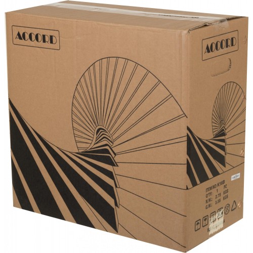 Корпус ATX Accord ACC-K-16 черный без БП с 3 вентиляторами 120mm и портами USB 2.0/3.0