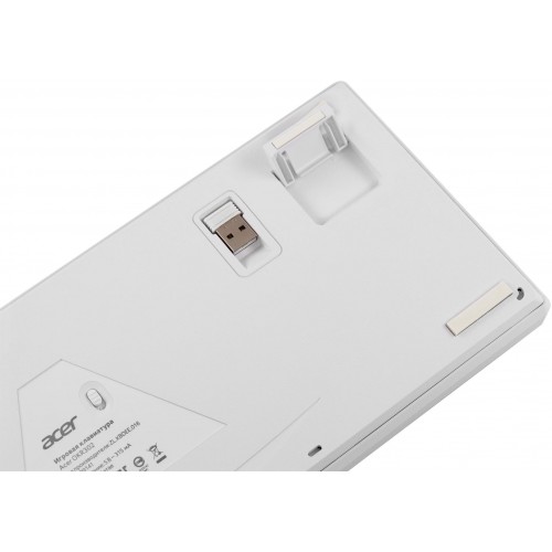 Механическая клавиатура Acer OKR302 для геймеров с LED-подсветкой, USB и Bluetooth, белая, 1.6 м кабель