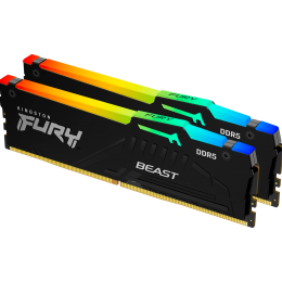 Память оперативная/ Kingston 32GB 5200MT/s DDR5 CL40 DIMM (Kit of 2) FURY Beast RGB XMP