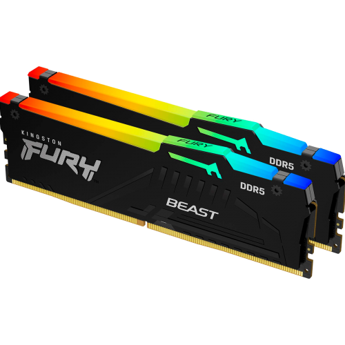 Память оперативная/ Kingston 32GB 5200MT/s DDR5 CL40 DIMM (Kit of 2) FURY Beast RGB XMP Kingston